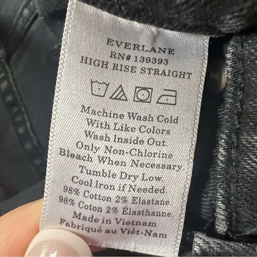 Everlane high rise straight Black Denim Jeans